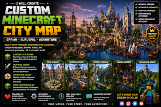 create custom minecraft city map spawn build survival adventure as your builder