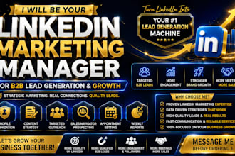 be your linkedin marketing manager for b2b lead generation