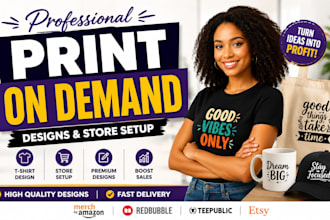 design custom pod t shirts for etsy and merch