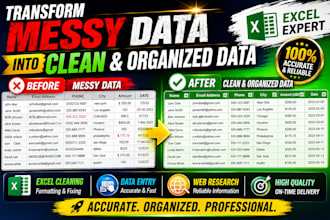 transform messy data into clean and organized data
