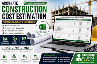 prepare cost estimate,quantity and material takeoff,boq for construction project