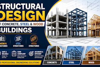 do structural design of concrete steel and wood buildings