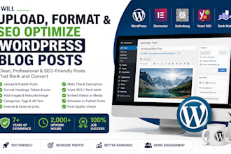 upload, format, and SEO optimize wordpress blog posts