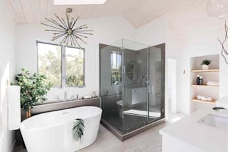 create a spa like bathroom with clean 3d interior design