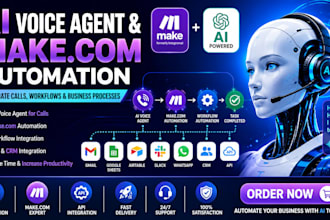 make automation, ai voice agent, make com, make com, make automation