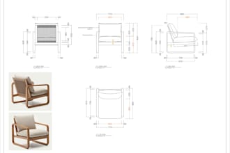 make a furniture technical draft for your interior project