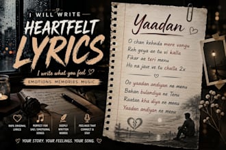 write rap lyrics and song lyrics for you