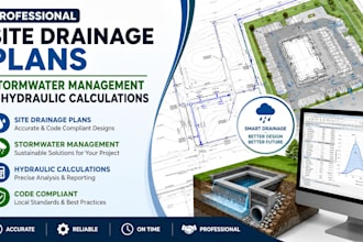 design site drainage plans, stormwater management, and hydraulic calculations