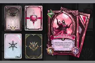 design custom tcg, mtg, trading card game, card illustration and card frames