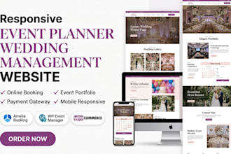 build responsive  event planner wedding planner event management eventon website