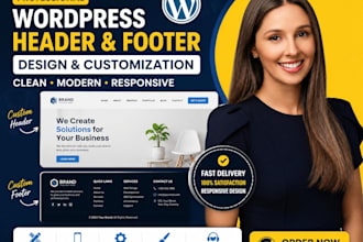 design or fix a professional wordpress header and footer