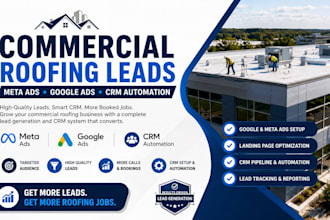 generate commercial roofing leads solar landing page contractor crm automation