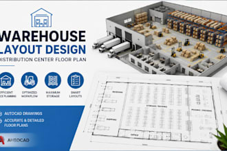 design warehouse layout distribution center floor plan autocad drawing