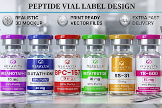 do peptide vial label, srams label and product label design