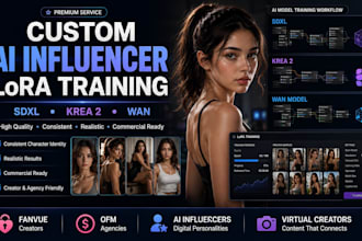 train a custom lora for your ai influencer using sdxl, krea 2, and wan models