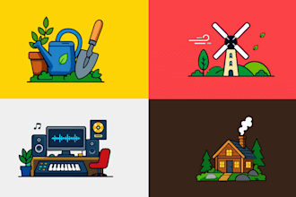 design modern app icon, flat icon and minimalist logo