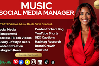handle independent artist pr as music brand social media manager content creator