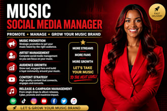 handle independent artist pr as music brand social media manager content creator