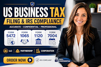 prepare US business tax returns form 5472 1065 1120 and 7004 tax extension