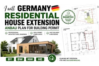 germany residential house extension anbau plan for building permit by bw nw he