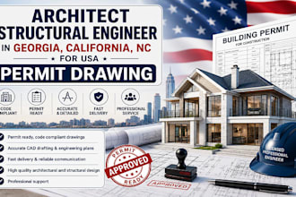 architect structural engineer in georgia california, nc for USA permit drawing