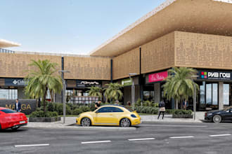 design realistic 3d plaza, shopping plaza, public square and civic space designs