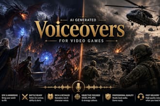 generate ai voices for video game characters, npcs and trailers
