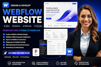 design and develop webflow website, webflow cms, figma to webflow