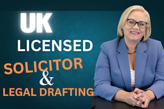 draft legal notices, demand letters, and legal opinions as UK solicitor