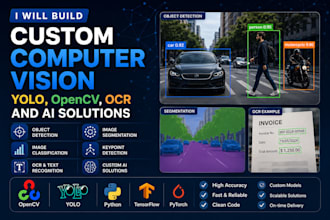 build custom computer vision, yolo, opencv, ocr and ai solutions