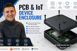 pcb enclosure, iot device housing, electronic housing, solidworks cad modeling