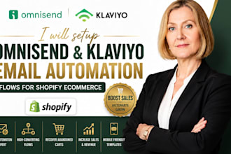 setup omnisend klaviyo email automation flows for shopify ecommerce