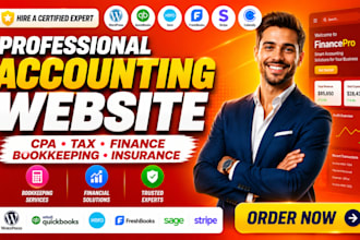 build bookkeeping accounting website insurance tax CPA finance wordpress website