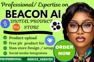 setup beacons ai, beacons ai store marketing, digital product upload, payhip