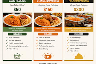 cook and provide professional catering for your events
