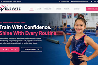 design wix gymnastics school website cheer academy class booking website