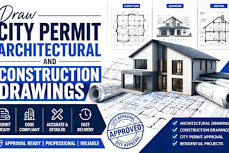 draw city permit architectural and construction drawings