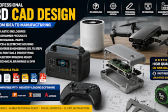 design 3d cad plastic enclosure consumer product mechanical parts for printing