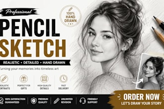 draw realistic pencil sketches from your photos with amazing detail
