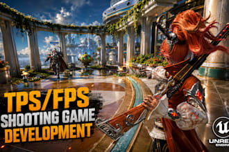 develop unreal engine 5 fps tps shooter game for steam pc with blueprint and cpp