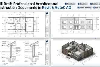 draft architectural construction documents in revit and autocad