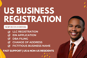 register US llc, obtain ein, and file dba for US and non US residents