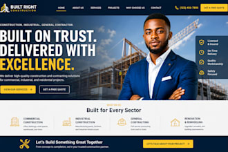 design a construction, industrial and general contractor squarespace website