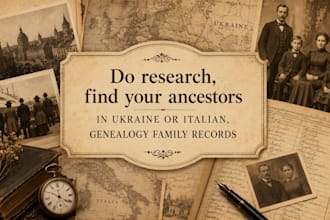 research, find your ancestors in ukraine or italian, genealogy family records