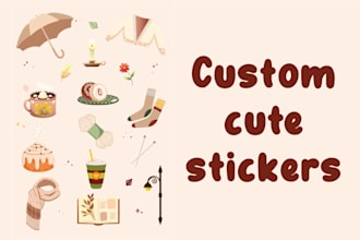 make a unique illustration sticker design sheet for you