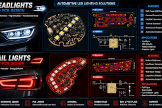 design automotive led pcb for headlights, drl and tail lights