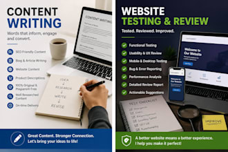 do content writing and website tester and reviewer