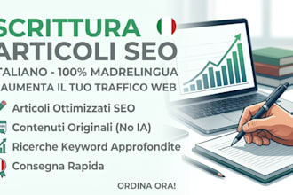 write SEO optimized blog posts and articles in italian