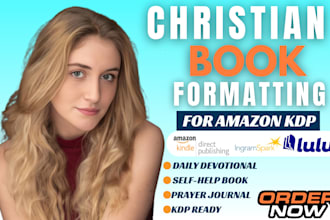 format christian book layout design with spiritual self help book for amazon KDP