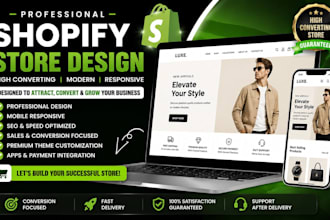 do shopify website design, create shopify store or shopify dropshipping store